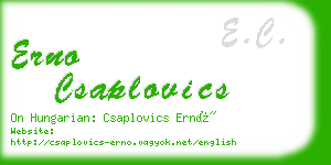 erno csaplovics business card